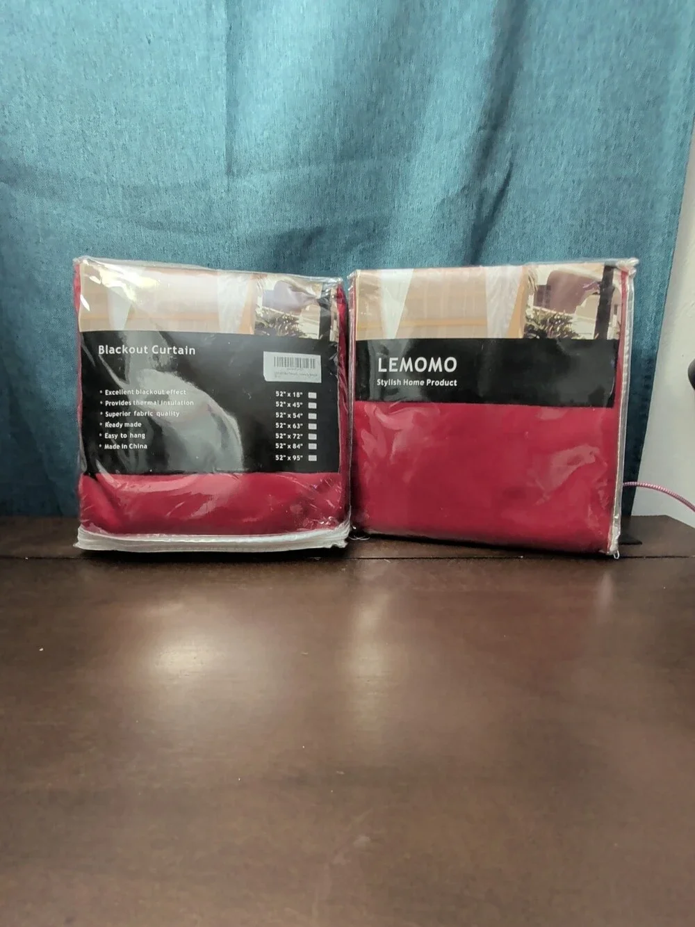 LEMOMO Red Blackout Curtains Set of 2 | 52